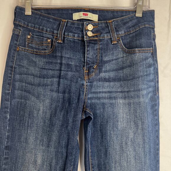 Levis 526 Slender Boot Cut Denim Jeans Dark Wash Size 4 Short Basic Casual - Picture 3 of 10